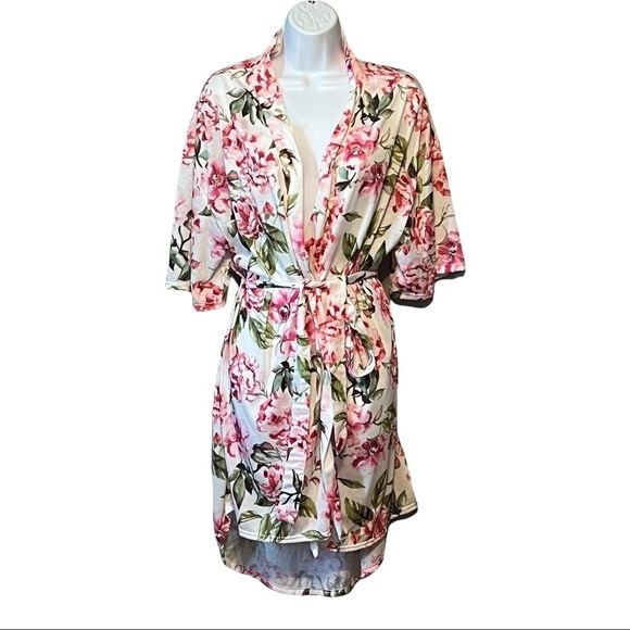 Show Me your MuMu Brie Garden Of Blooms Floral Kimono Robe w/Detachable Sash - Picture 4 of 10